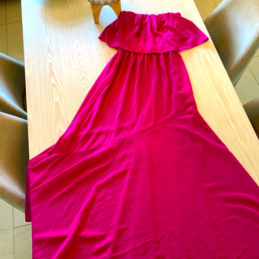 Fushia off shoulders  spring maxi dress